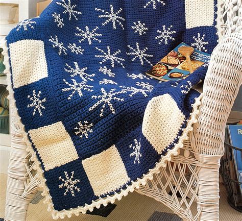 Snowflakes Afghan Crochet Pattern Snow Blanket Crochet Pattern Etsy