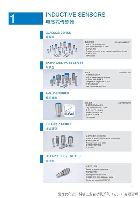 科瑞传感器产品总览2020版 电感式传感器 资料下载 中国工控网