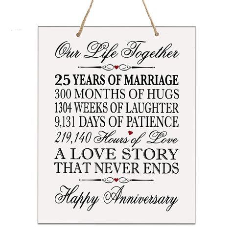 Buy Lifesong Milestones 25th Anniversary Plaque 25 Years Of Marriage