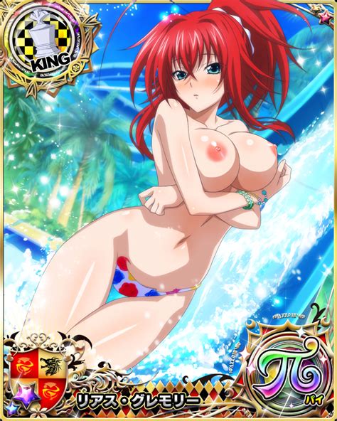 Rias Gremory High School Dxd Highres Third Party Edit 1girl Blue Eyes Breasts Card