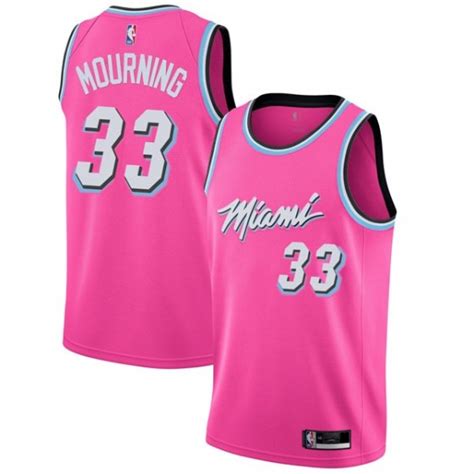 Youth Alonzo Mourning Miami Heat Nike Swingman Pink 201819 Jersey