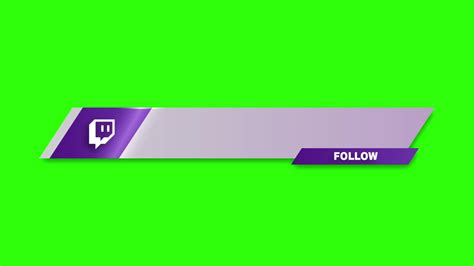 Simple Animated Twitch Lower Third Banner With Follow Green Screen Free