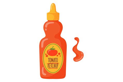 Tomato Ketchup Bottle Cartoon Red Sauce Graphic By Smartstartstocker · Creative Fabrica