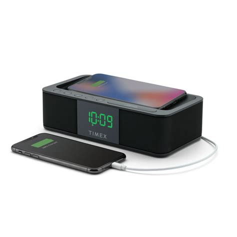 Timex Tw400 Alarm Clock With Wireless Charging Usb Charging And