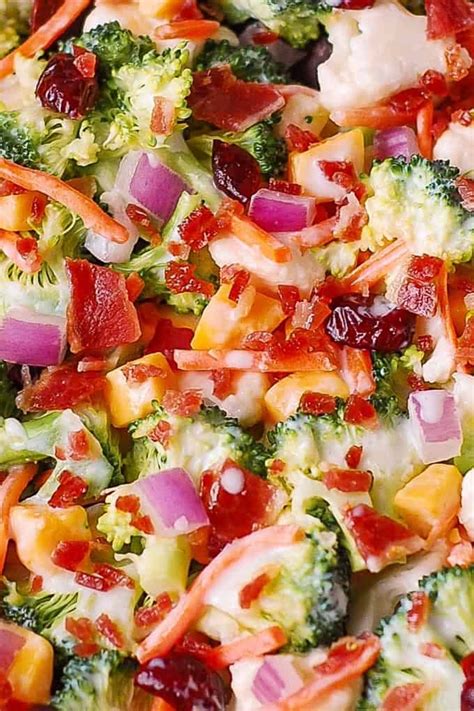 Maybe you would like to learn more about one of these? Broccoli and Cauliflower Salad with Cheddar Cheese, Bacon ...