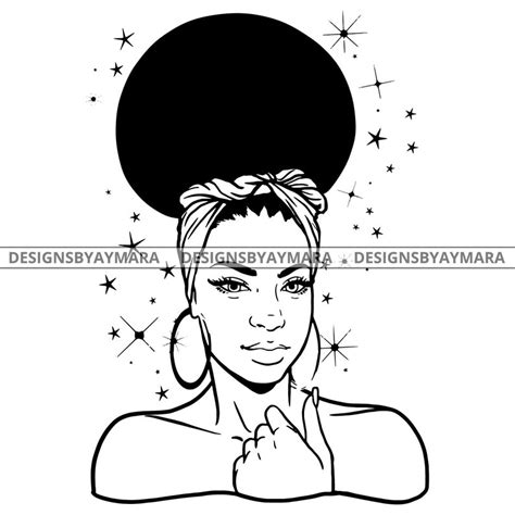 Afro Black Woman Messy Bun Hairstyle Headband Diva Nubian Etsy