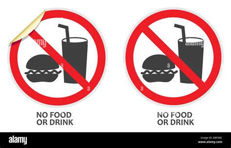 No Food Or Drink Signs In Two Vector Styles Depicting Banned Activities