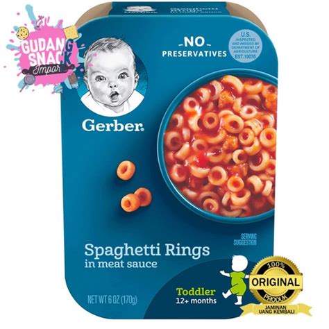 Jual Gerber Spaghetti Rings In Meat Sauce 12 Months 170 G Shopee