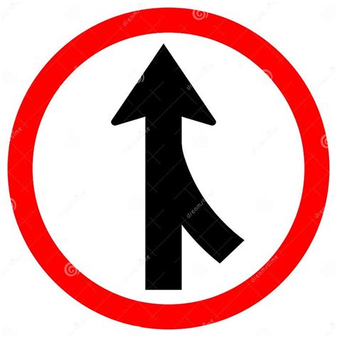 Merges Right Traffic Road Signvector Illustration Isolate On White