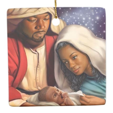 African American Nativity Art Christmas Ornaments Native