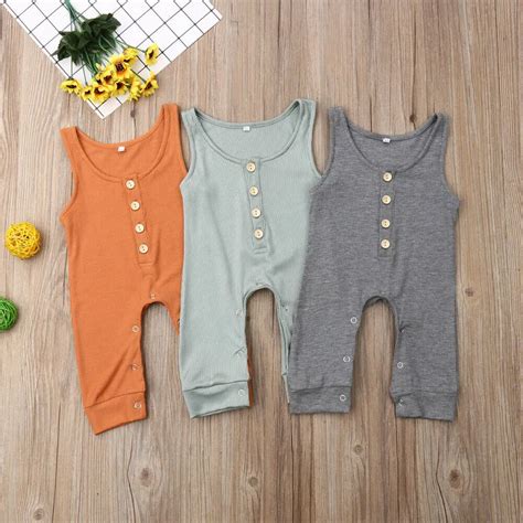 Toddler Infant Baby Boys Clothes Sleeveless Romper Jumpsuit Outfits Set