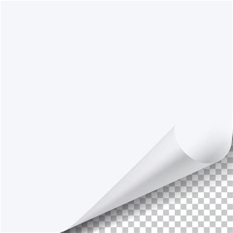 Premium Vector Curled Corner Sheet Of Paper With Shadow On Transparent
