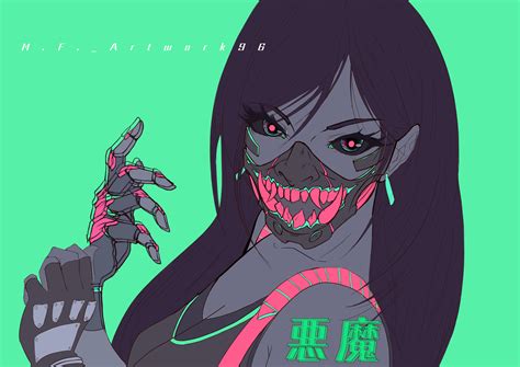 Cyberpunk Demon Girl 悪魔 Somachi Mf96 Illustrations Art Street