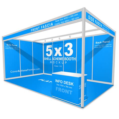 Booth mockup is available in two different views one from the front side and the other one is a perspective view. Shell Scheme Booth Mockup 5x5 | Cover Actions Premium ...