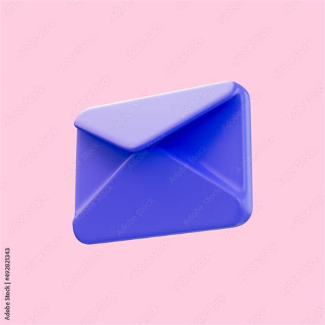 Envelope Icon 3d Render Concept For Open Letter Gmail Email And Important File Sheet Stock