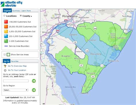 On any given day, electric utilities experience small power outages across their service areas. Atlantic City Electric Outage Map