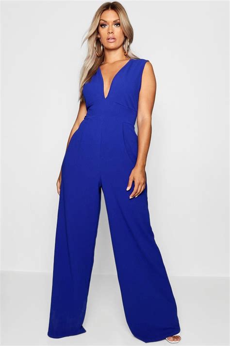 Click Here To Find Out About The Plus Plunge Wide Leg Jumpsuit From