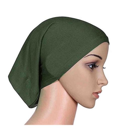 Womens Muslim Islamic Solid Cotton Hijab Cap Head Scarf Shawl Turban