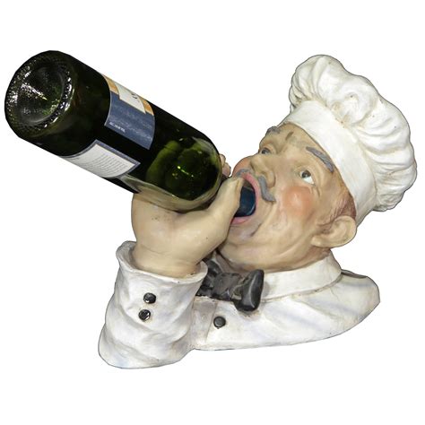 Chef Statue W Wine Bottle Air Designs