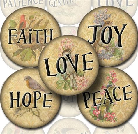 Faith Hope Love Joy Peace 2 5 Circles Fruit Of The Etsy