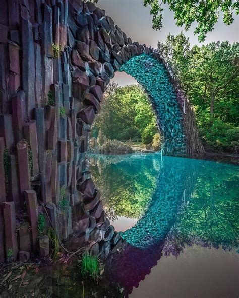 The Rakotzbrücke Devils Bridge Creates A Perfect Circle In The