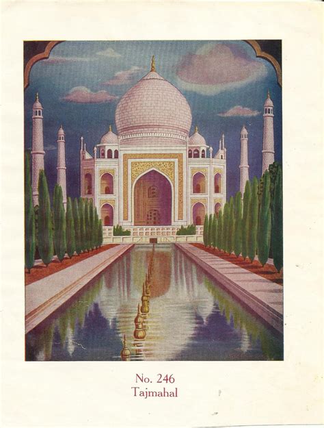 Heritage Of India Taj Mahal Vintage Art Print