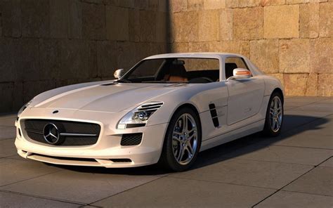 Download Wallpapers Mercedes Benz Sls Amg Sports Car White Sls White