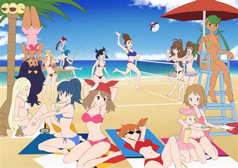Pokémon Pokegirls having fun at the beach Pokémon Sun and Moon Know Your Meme
