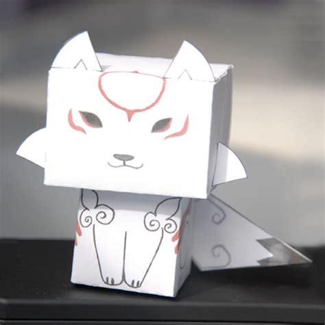 Chibiterasu Wolf Paper Toy Free Printable Papercraft Templates
