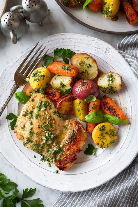 Roasted Chicken And Veggies With Garlic Herb Vinaigrette Cooking Classy