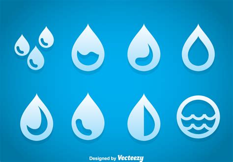Drop Water Icons Vector 112558 Vector Art At Vecteezy