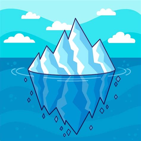 Free Vector Iceberg Illustrated Hand Drawn Design