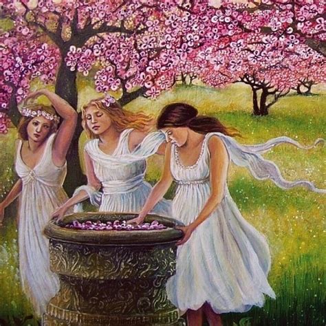 Spring Nymphs 8x10 Print Cherry Orchard Pagan Mythology Etsy