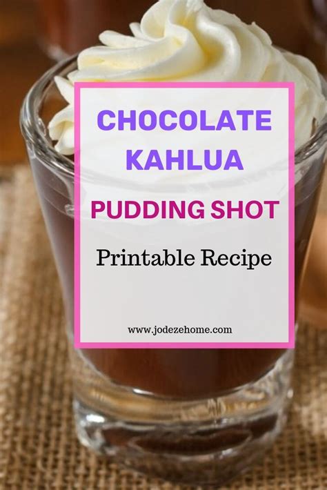 Chocolate Kahlua Pudding Shot Recipe Jodeze Home Pudding Shot