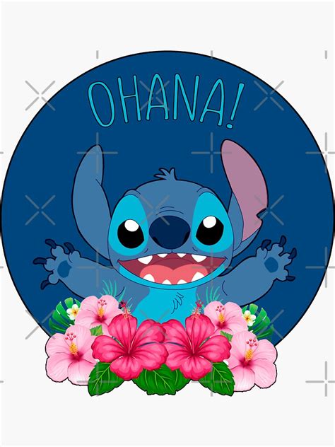 Ohana Stitch Sticker For Sale By Samsar Redbubble