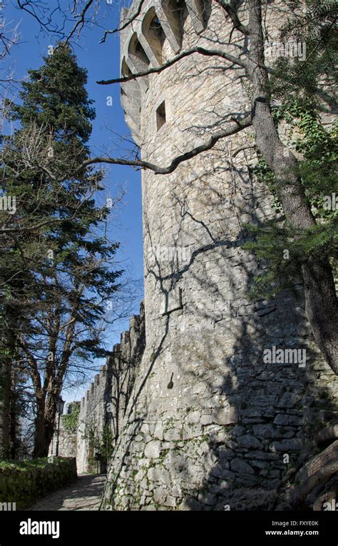 View Of La Cesta Tower Of San Marino Stock Photo Alamy