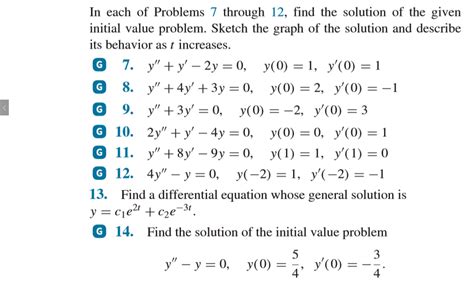 Solved In Each Of Problems 7 Through 12 Find The Solution