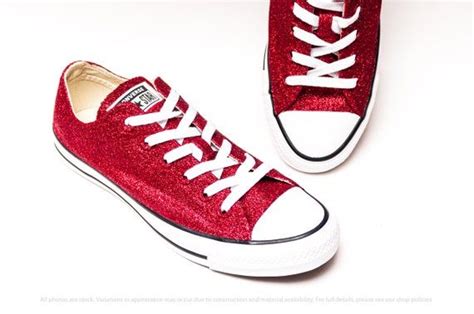 Red Glitter Converse Sneakers Etsy Glitter Sneakers Sneakers