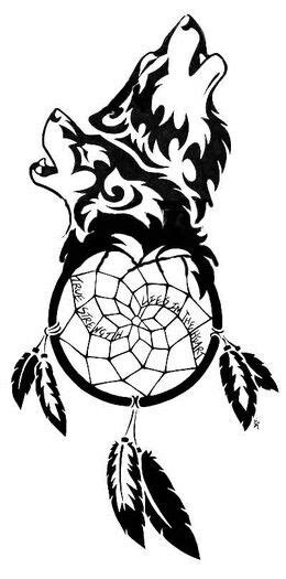 Pin By Linda Beasley On Tribal Wolf Tattoo Design Wolf Dreamcatcher