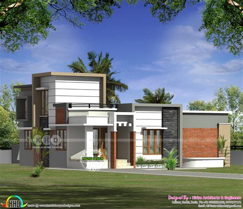 1100 Square Feet 2 Bedroom Flat Roof House Kerala Home Design And