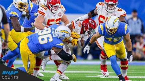 Snap Counts Los Angeles Chargers Vs Kansas City Chiefs