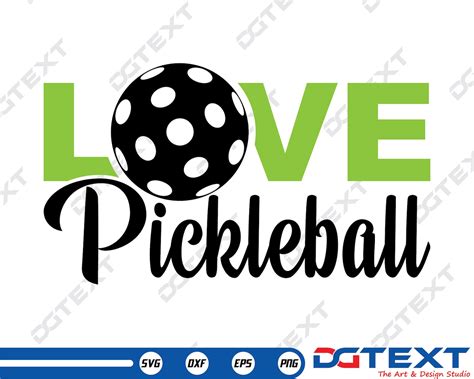 Pickleball Love Svg Pickleball Love Vector Silhouette Etsy