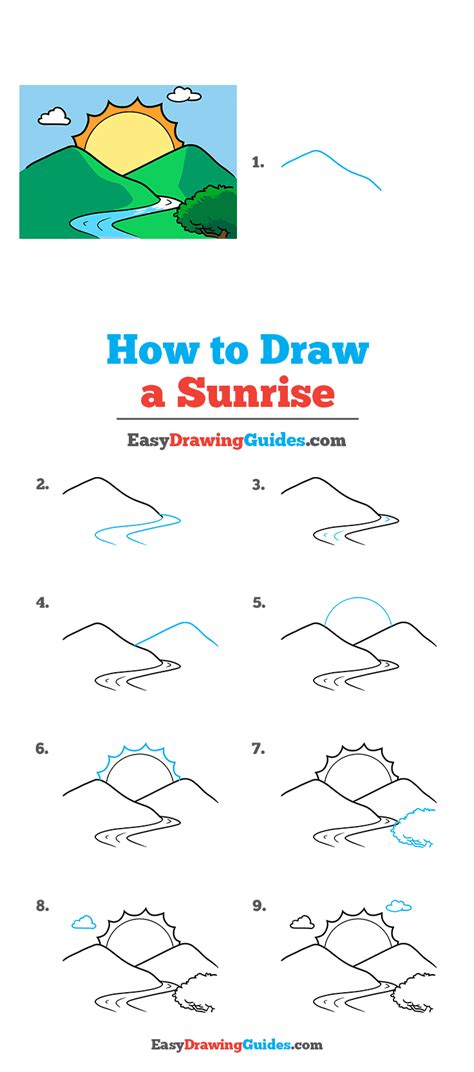 How To Draw A Sunrise Really Easy Drawing Tutorial In 2021 Drawing