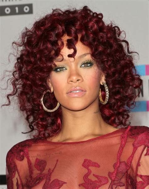 Love The Curls Rihanna Red Hair Rihanna Hairstyles Red Curly Hair