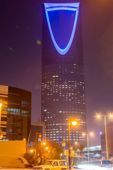 Night View With Neon Light Of Kingdom Tower The Tallest Building In