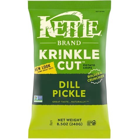 Kettle Brand Potato Chips Krinkle Cut Dill Pickle Kettle Chips 85 Oz