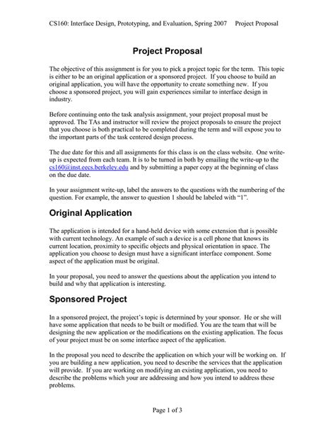 Project Proposal Methodology