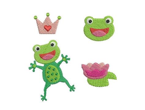 Frog Embroidery Design Set Of 4 Design Animal Embroidery Design