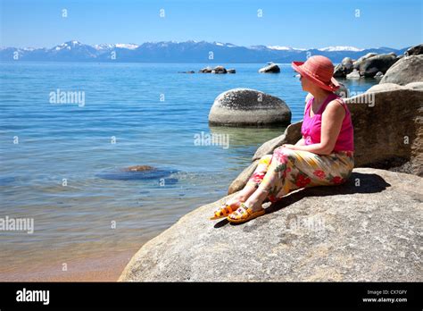 Visiting Lake Tahoe Nevada And California Stock Photo Alamy