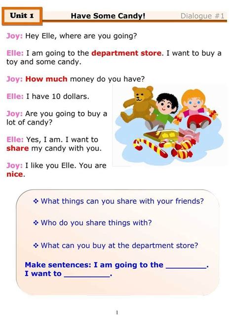 Esl Dialogues Have Some Candy Beginner